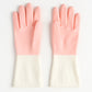 Small sized waterproof household cleaning gloves laid flat