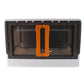 Plastic storage box folded flat to save space when not in use