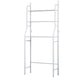 Components of the easy-to-assemble over toilet storage rack laid out for installation.