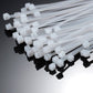 Detailed view of a nylon cable tie's rounded edges, designed for safe handling.