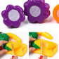 Sliceable Play Food Set featuring vibrant plastic fruits and vegetables for kids' pretend play.