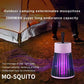 Size reference of the portable mosquito killer lamp next to a hand and a smartphone.