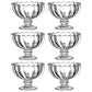 Set of glass ice cream bowls presented in a stylish printed gift box, ideal for gifting.