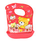 Velcro closure on reusable waterproof baby bib for adjustable fit
