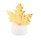 Decorative LED diya lamp with golden metal leaf pattern on plastic base