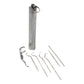 Close-up of the sleek, portable case for the stainless steel dental set.