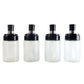 4-piece transparent jar set designed for storing salt, sugar, and spices neatly
