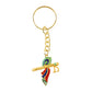 Sturdy metal Krishna flute keychain with attached keyring