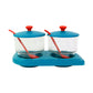 Compact 2-piece kitchen storage container set with tray and utensils