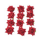 Individual red velvet rose hair clip with a sturdy pin, ready to adorn your hair.