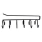 Side profile of sturdy black iron double-row cup holder rack.