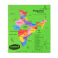 Educational India Map Learning Puzzle with states and capital matching labels