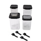 Hand holding plastic air tight container to show airtight locking lid