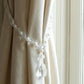 Elegant beaded drapery strap as crystal pearl curtain tieback