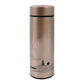 Multiple views of the Own Hydrate stainless steel water bottle, emphasizing its compact and travel-friendly size.
