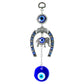 Decorative Nazar wall hanging with evil eye beads and bell chimes