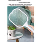 Mosquito zapper racket showcasing its integrated UV light lamp.