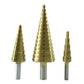 HSS steel step drill bits effectively creating clean holes in wood and metal materials.