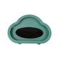 Close-up of the robust adhesive backing on the green wall-mounted waterproof phone holder.