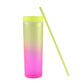 Portable cold drink tumbler with modern gradient design