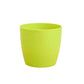 Assortment of vibrant colored round plastic flower pots, ready for diverse plant collections.