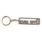 Durable metal keychain with Gujarati devotional engraving and rectangular frame