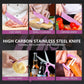 Complete 6 Pcs Chef Knife Set including a peeler and scissors for versatile use.