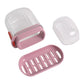 Clean dome-style dust-proof plastic soap dish in pastel pink color