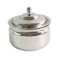 Close-up of the Ghee Pot's durable stainless steel material and shiny finish.
