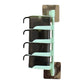 Compact 4-section spice tower with each compartment holding different condiments.