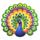 Decorative peacock anti-slip floor mat placed in modern room setting