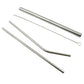 The included cleaning brush for easy maintenance of the reusable stainless steel straws.