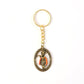 Back view of metal Lord Krishna keychain with smooth finish
