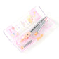 Colored case with geometry compass kit including leads and pencil