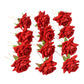 The complete 12-piece set of red rose hair accessories, ready for styling.