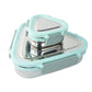 Side view of Ganesh Trinity triangle stainless steel lunch box containers