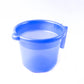 Unbreakable plastic bath mug with spill-free pour spout for controlled water flow