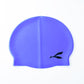 Mermaid style flexible silicone swim cap offering comfortable and snug fit for swimmers