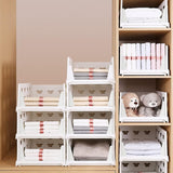 A 4-layer foldable stackable storage cart in a modern kitchen setting.