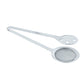 Multipurpose stainless steel lifter and strainer tong designed for kitchen tasks