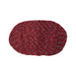 Red braided welcome mat with non-slip backing