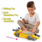 Top-down view of the Kids Musical Car Xylophone, showing its colorful, tuned bars and car design.