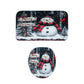 Full 3-piece Christmas bathroom mat set with snowman festive décor