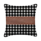 Elegant design of a faux leather and cotton pillow cover enhancing a bedroom.