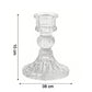 Pillar candle holder stand made of transparent crystal glass