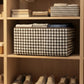 Fabric organizer box with side handle for home use
