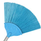 Long handle broom with extendable rod leaning against a clean white wall.