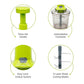 Top-down view of the 1100ml manual vegetable chopper, highlighting its compact design.