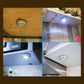 Round LED night light with touch activation, perfect for any dark corner.