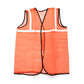 Close-up of the durable polyester material of the Orange Safety Jacket, showing fabric texture.